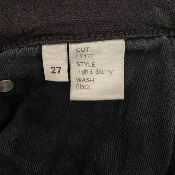 Reformation High & Skinny Black Wash Jeans Size 27 Made in Turkey - Picture 4 of 9